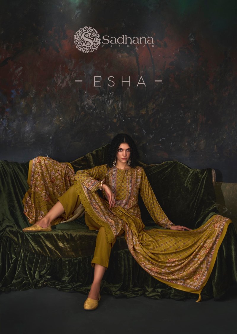 Esha By Sadhana Viscos Pashmina Dress Material